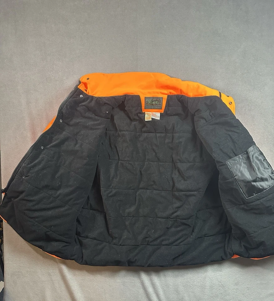 复古 Liberty 绝缘夹克男式 2XL 橙色狩猎户外外套 — 第 3/4 张图片