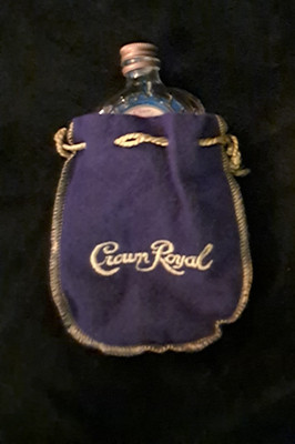 Vintage Crown Royal Mini Bottle w/ Bag   Casino Express Airlines   Elko Nevada 