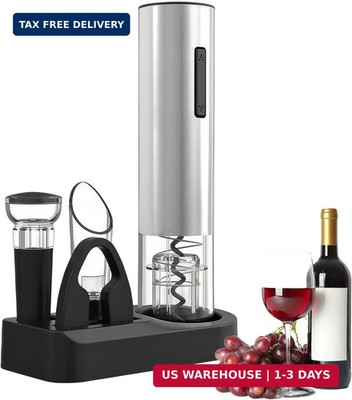5-in-1 Electric Wine Opener - Auto Wine Bottle Opener with Storage Base,Foil Cut
