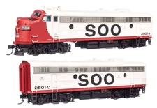 Walthers 920-49555 HO Soo Line EMD FP7 & F7B Diesel Locomotive #2501A & #2501C