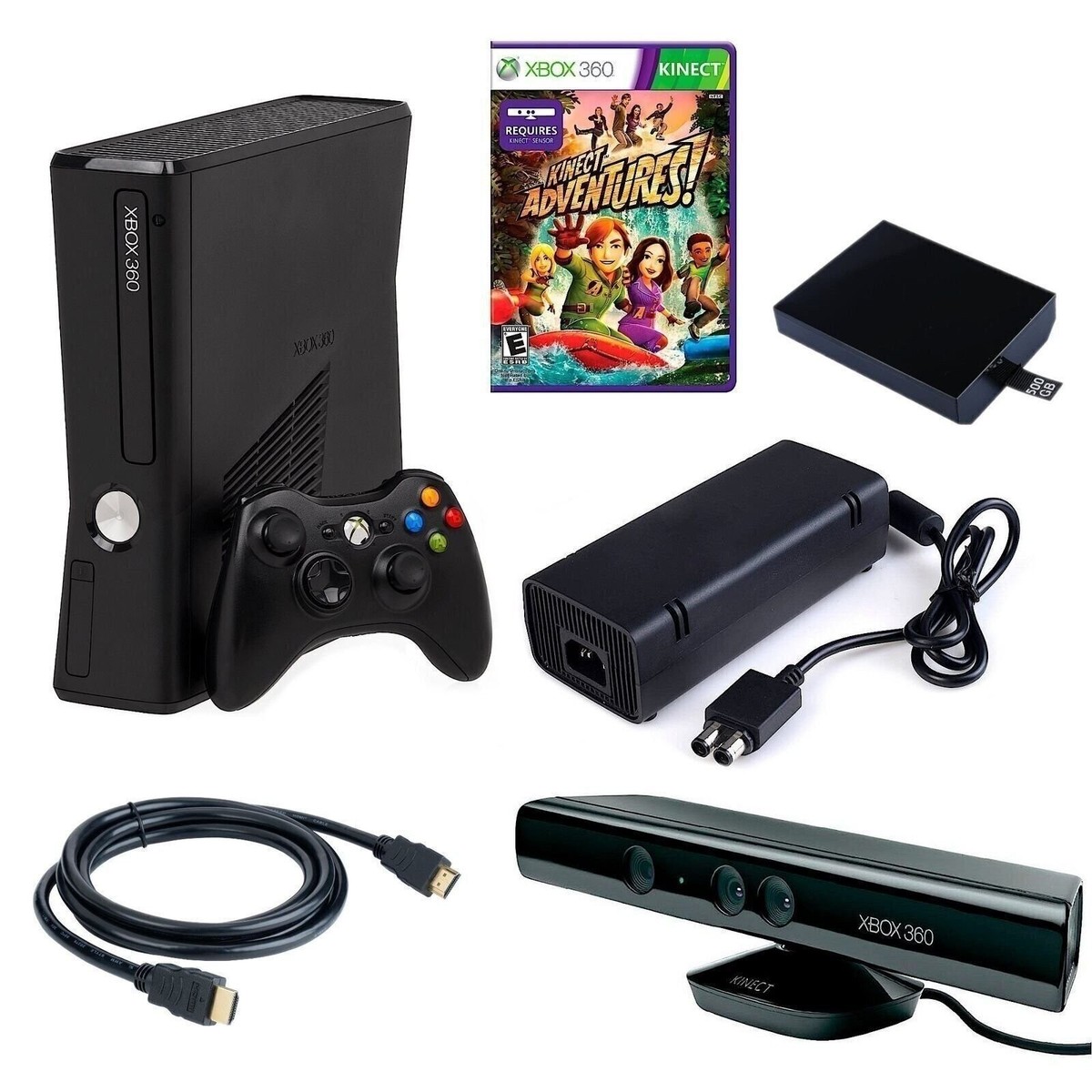 Xbox 360 4GB　Kinect セット　新品　マイクロソフト Authentic Xbox 360 Console S + Pick Kinect 4GB 250GB 500GB & More