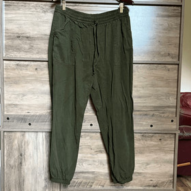 Victoria's Secret PINK L Green Jogger Pants Preppy Artsy Professional Coastal