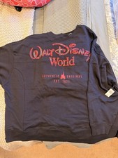 Walt Disney World Black Sweatshirt pullover with Embroidered Logo