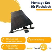 Pv Halterung Flachdach Komplettset FüR 2 Solarmodule Ost-West / SüD Aluminium