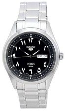 Seiko 5 Stainless Steel Black Arabic Dial Automatic SNKP21J1 Men's Watch