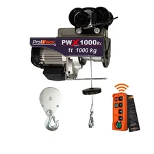 1100 lb / 2200 lb 220V Electric Rope Hoist w/trolley 60HZ w/ Emergency Stop H1