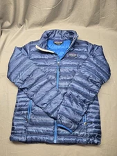 Patagonia Womens Small Down Puffer Jacket Blue Lightweight Insulated Full Zip