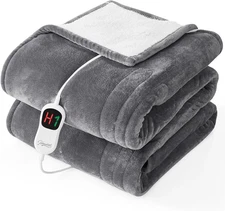 Electric Heated Blanket Twin - 62"X84" Heating Bed Blankets Throw with 10 Heatin