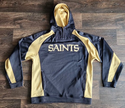 Reebok, Vintage New Orleans Saints NFL Reebok Onfield Hoodie Mens Medium Black