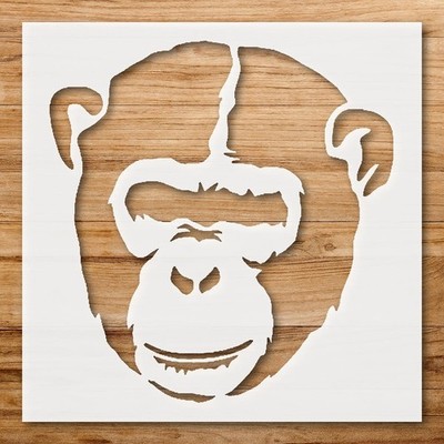 Chimpanzee Face Minimalistic Art Wall Decor Reusable Stencil - StencilAir