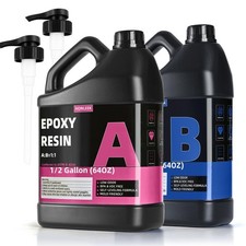 1 Gallon Crystal Clear Epoxy Resin Kit,1:1 Volume Ratio, High Gloss Finish, U...