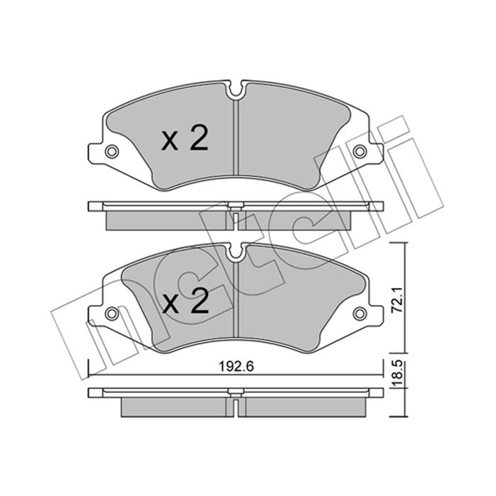 1x ORIGINAL® Metelli Bremsbelagsatz, Scheibenbremse Vorne für Land Rover RANGE