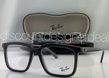 Ray-Ban Square Eyeglasses Gray Transparent Frame Clear Demo Lens RB7239 8257 54