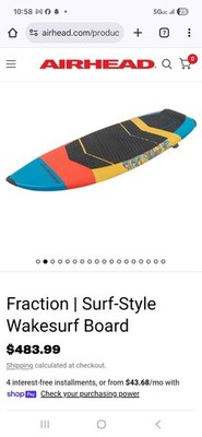 HALF PRICE - AIRHEAD Fraction | Surf-Style Wakesurf Board$483.99