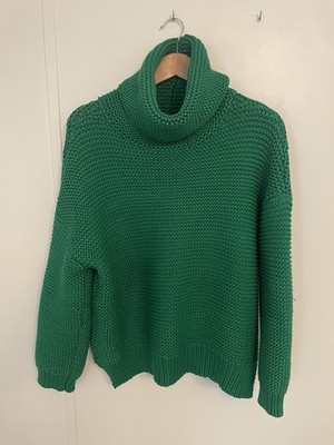 Blushing Heart Kelly Green Chunky Oversized Turtleneck Sweater Size S/M