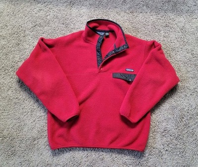 Patagonia Synchilla Men's M Snap-T Pullover Red Fleece Jacket Vtg 1998 25450