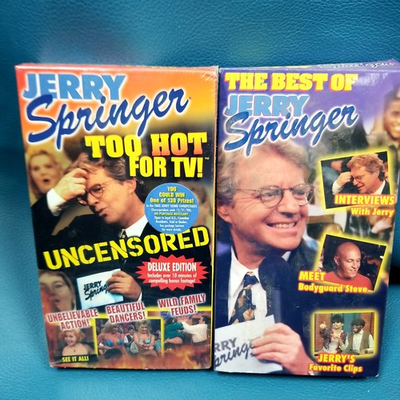 #ad 2 Jerry Springer Best of amp; Too Hot for TV VHS Tapes 1997 98 $16.00