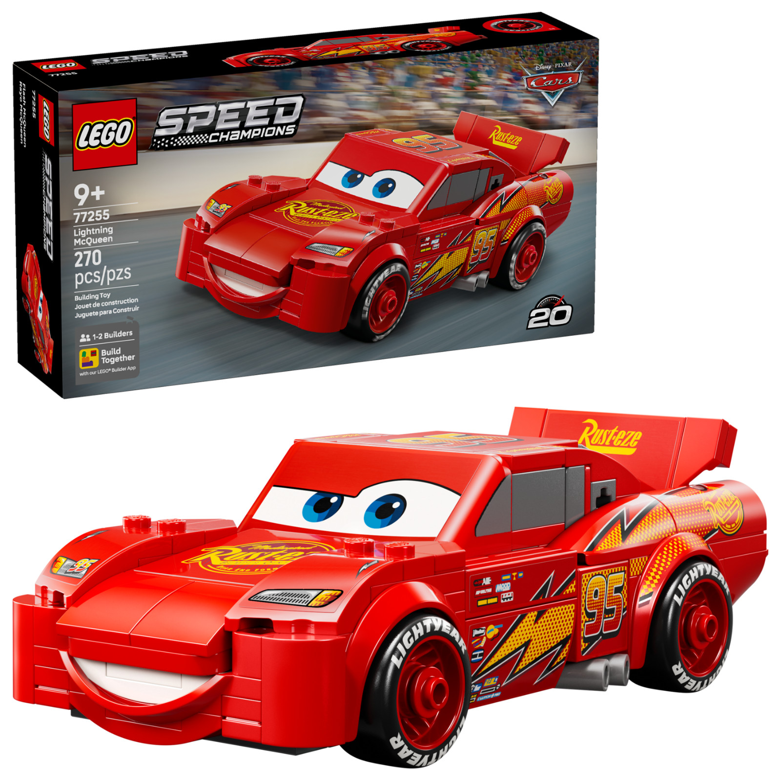 LEGO Cars Saetta McQueen 77255 - Giocattolo Creativo Disney Pixar 9+