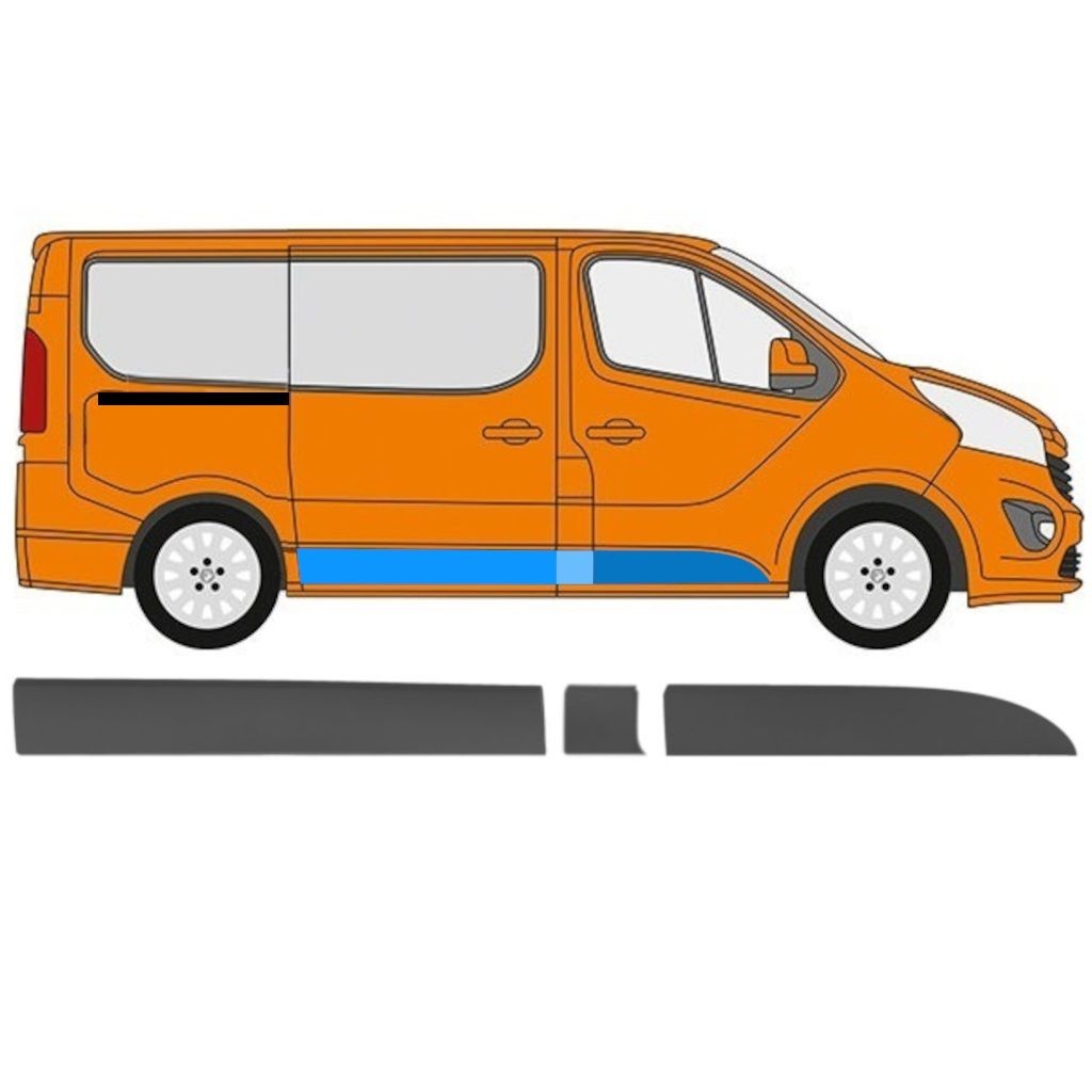 Side trim for Opel Vivaro 2014-2019 / Right / Set