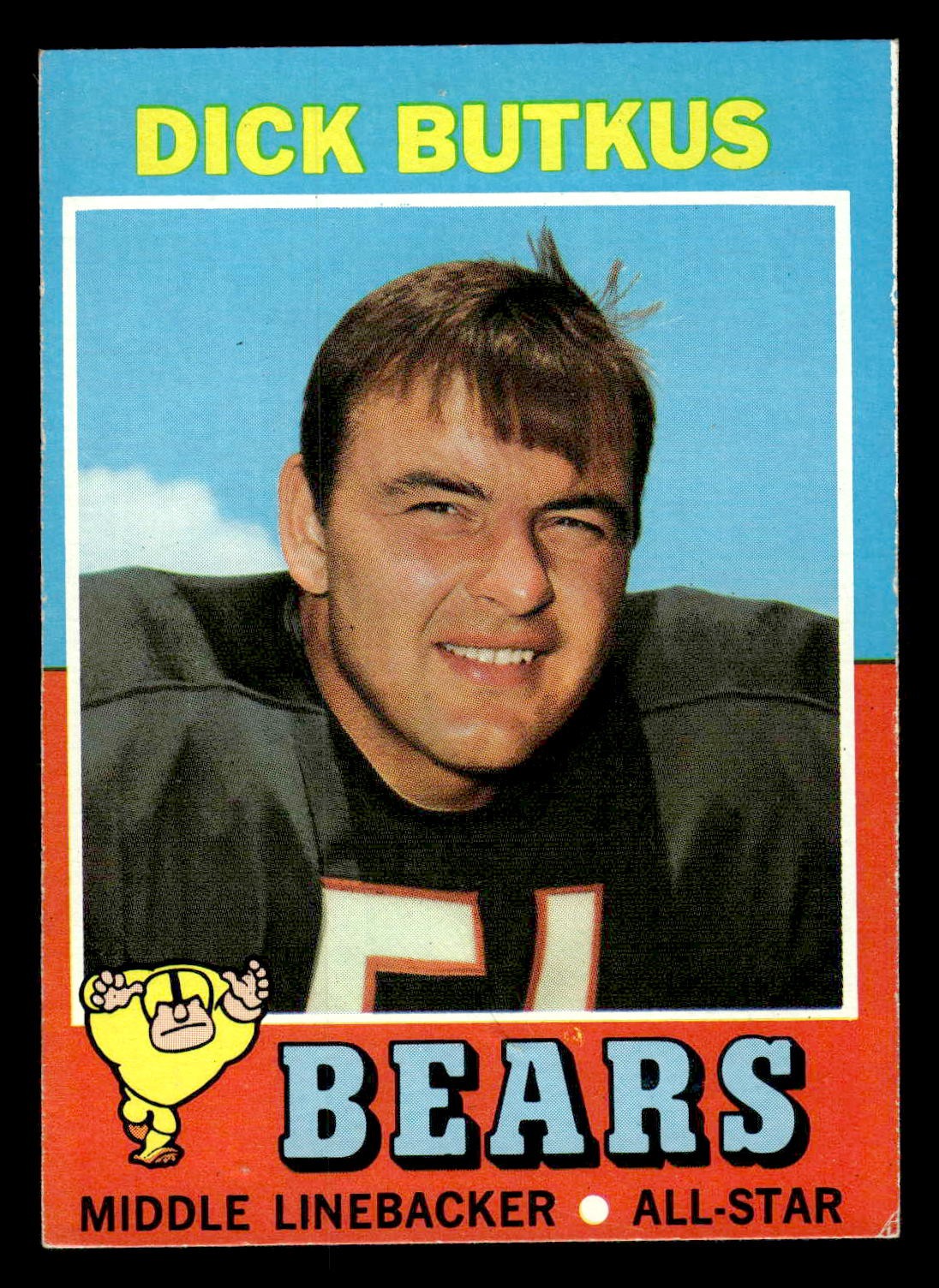 Dick Butkus #25 Football Cards 1971 Topps trading card — raw and PSA graded price guide