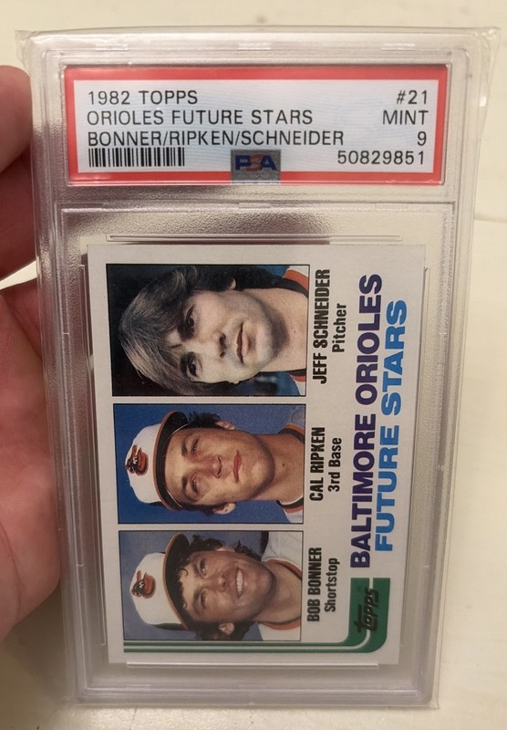 1982 Topps - Future Stars Cal Ripken, Jeff Schneider, Bobby Bonner #21 PSA 9