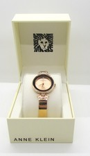 NEW Anne Klein Gold Tone Diamond Accent Round Dial Women's Wrist Watch