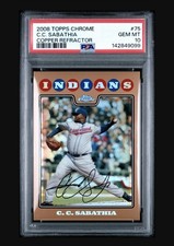 2008 Topps Chrome CC Sabathia Cooper Refractor /599  PSA 10 POP 1 RARE