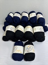 LARGE Masterpiece Giroflee 100 Virgin Wool Yarn Lot Of 29 Rolls - Navy Black
