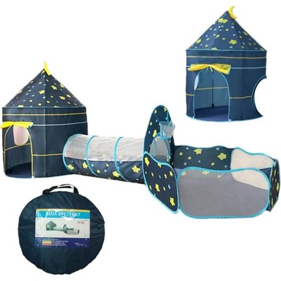 Spielzelt mit Tunnel, 3-in-1 Spielzelt, Bällebad mit Tunnel, Krabbeltunnel mi...