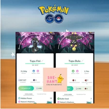 Pokémon go❖❖Shiny TAPUFINI✿✿TAPUBULU✿✿Special Back ground❖Trade or P❖T❖C