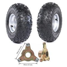 Pair 145/70-6 Tire Wheel Rim  23T Rear Wheel Hubs for ATV Quad Go Kart Buggy