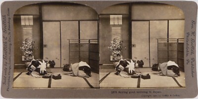 Japan.Japan.Hallo sagen zu Japan.Saying Good Morning.Stereo Photo.Stereoview.