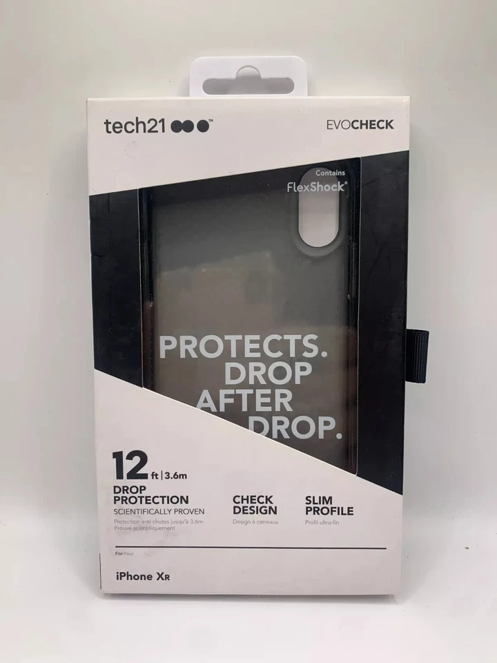 Funda delgada para teléfono EvoCheck Tech21 para Apple iPhone XR negra humo SUPM51109 Foto 3 de 4