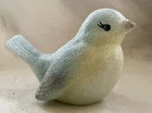 Fenton Sparkling Blue & White Bird Glistening Woods, Signed