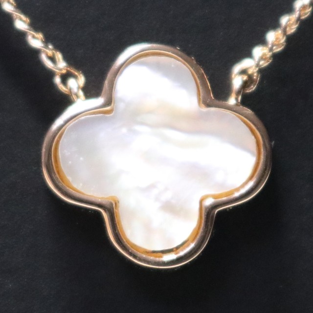 White Mother of Pearl Clover Necklace Gift Box Women Wedding Birthday