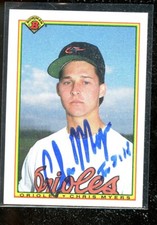 1990 TOPPS AUTOGRAPH/SIGNED #250 CHRIS MYERS ORIOLES NM/MT E020868