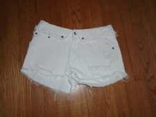 Ser.O.Ya White Denim Roll Down Waist Denim Shorts Size 30