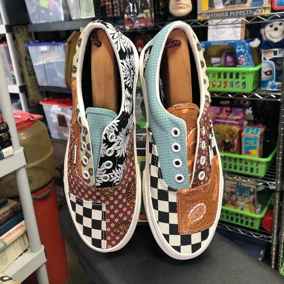 Vans Tiger Patchwork Checkered Flowers Knit Colla… - image 3