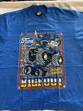 WOW VINTAGE 80s/90s BIGFOOT  T Shirt The Original Monster Truck Blue Med. USA