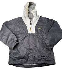 Nike Long Sleeve Full Zip Windbreaker/jacket With Hood XL 18-20 Grey Small Stain