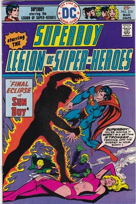 Superboy, Starring the Legion of Super Heroes #215 1976 SUNBOY