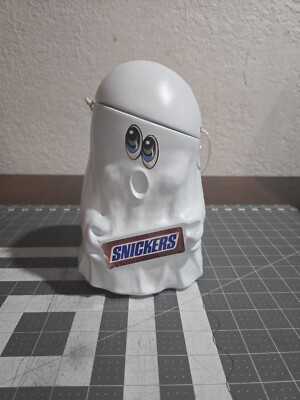 VINTAGE 1989 MARS SNICKERS GHOST HALLOWEEN CANDY PAIL BUCKET PLASTIC BLOW MOLD