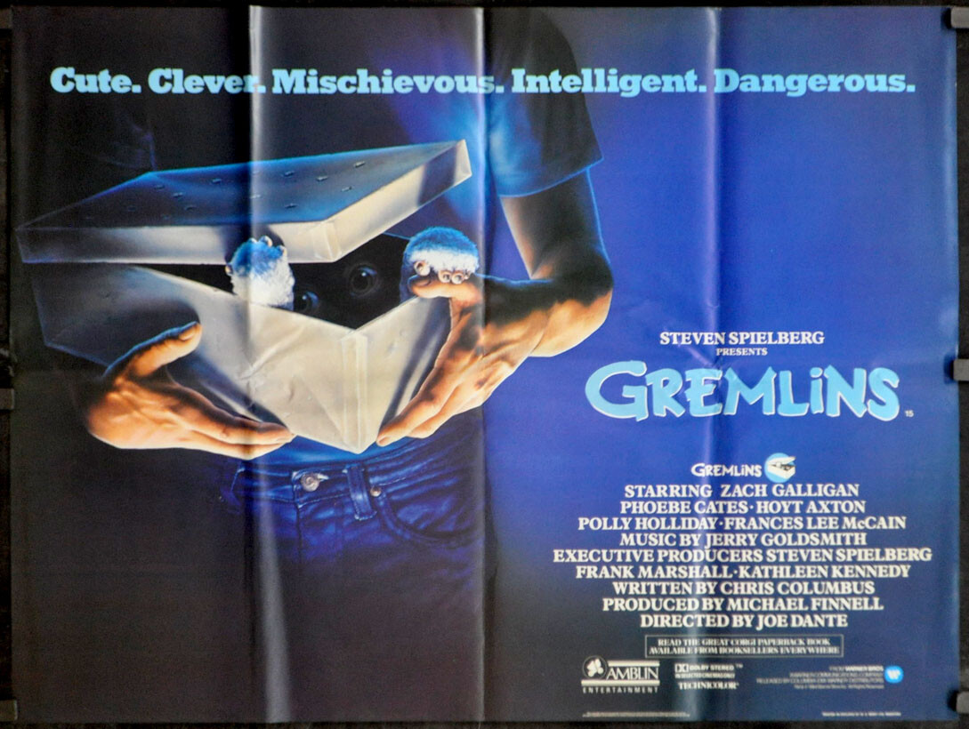 Gremlins 1984 ORIGINAL 30X40 UK QUAD MOVIE POSTER ZACH GALLIGAN