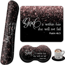 Mouse Pad with Wrist Rest Support Set, Ergonomic Memory Foam Keyboard Wrist Rest