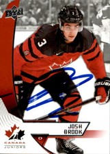 Josh Brook Signed Auto 2019 Upper Deck Canada Juniors card Montreal Canadiens