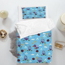 3D Bird Clouds Grass Cartoon Quilt Cover Set Duvet Cover Bedding Pillowcases