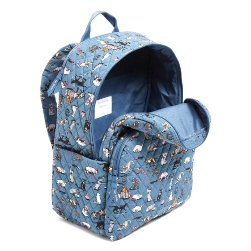 Vera Bradley CAT'S MEOW Essential Large Backpack Laptop Pockets NWT - Picture 2 of 3