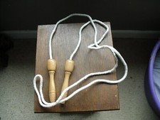 Vintage Wooden Handled Skipping Rope, Folded Length 117cm