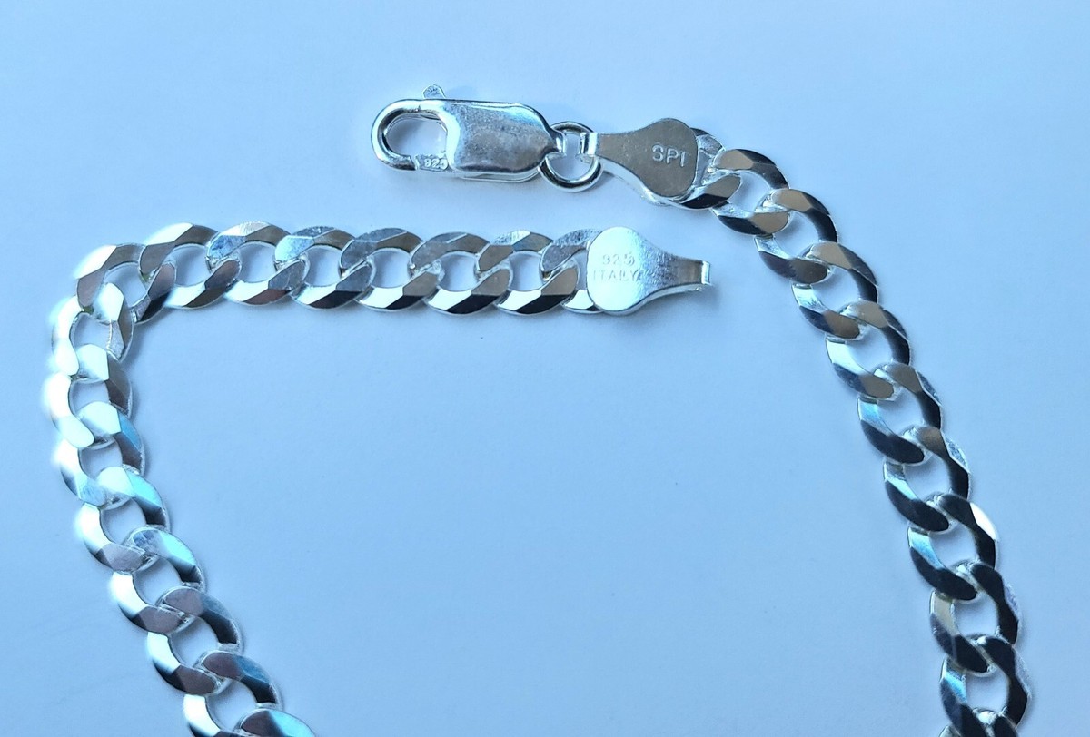 New Sterling 925 Solid Silver Cuban Link 8 New Sterling 925 Solid Silver Cuban Link 8