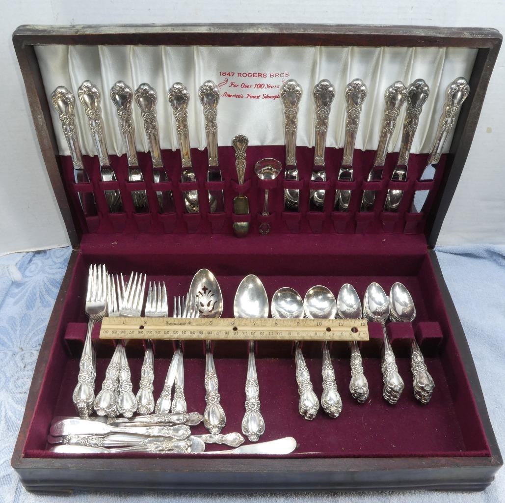 91 PC Vintage Silverware Set 1847 Rogers Bros Heritage Silverplate